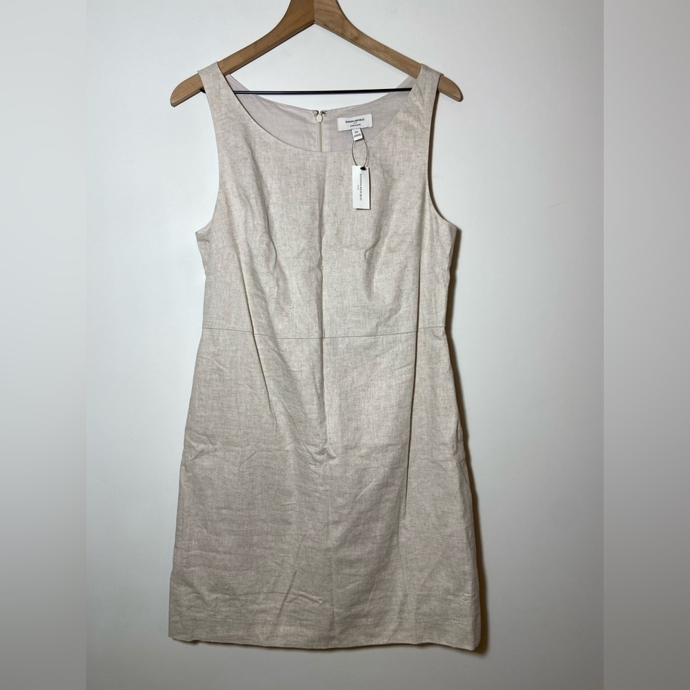 Banana Republic Women's 100% Linen Dress Size 10 Lined Beige Sleeveless New